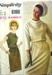 6166 DESIGNER BLOUSON COWL DRESS SLEEVES OR NOT PATTERN 16 36''